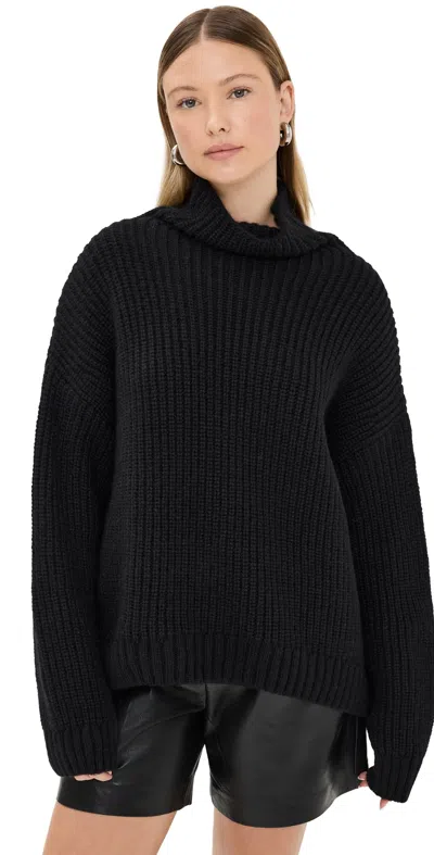 Anine Bing Sydney Alpaca Blend Turtleneck Sweater In Black