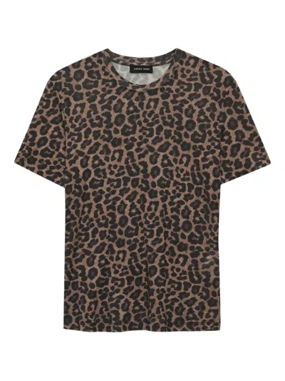 Anine Bing Beth Mini Dress Black And Brown Leopard In Animal Print