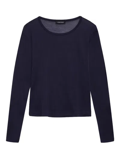 Anine Bing Sylvie Long-sleeve T-shirt In Blue