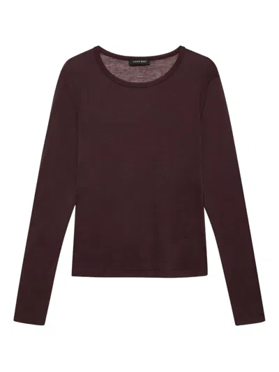 Anine Bing Sylvie Long-sleeve T-shirt In Brown