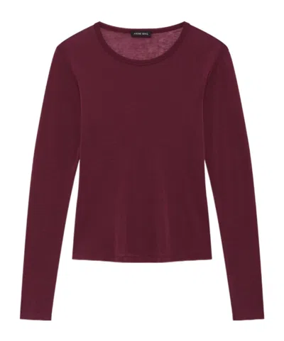 Anine Bing Sylvie Long-sleeve T-shirt In Burgundy