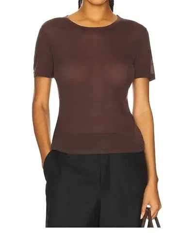 Anine Bing Sylvie Tee In Dark Brown In Burgundy