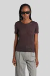 Anine Bing Sylvie T-shirt In Brown Wool And Polyester In Brown