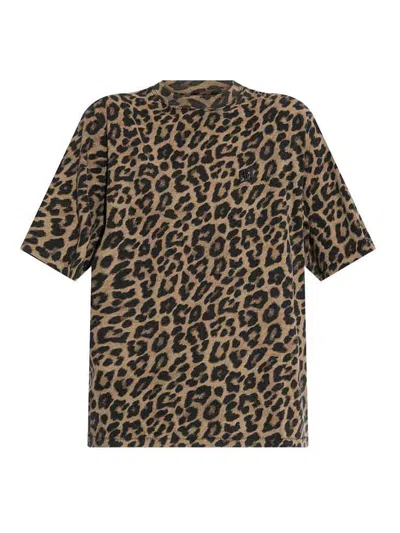 Anine Bing Beth Mini Dress Black And Brown Leopard In Animal Print