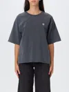 Anine Bing Womens Washed Black Rudy Brand-print Cotton-jersey T-shirt In Blue