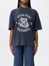 Anine Bing Collegiate Leopard Avi Tee Washed Charcoal In Schwarz