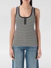 Anine Bing Alessia Tank Top In Black Cotton In Red