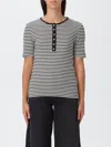 Anine Bing Alessia Striped Stretch-cotton T-shirt In Gray