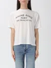 Anine Bing Graphic Print Crew Neck Short Sleeve Top In White