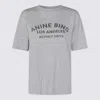 Anine Bing Graphic Print Crew Neck Short Sleeve Top In Gray