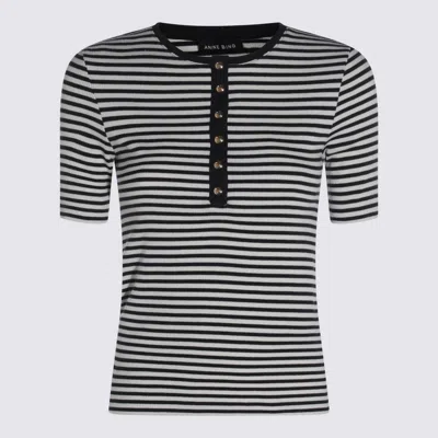 ANINE BING ANINE BING BLACK AND WHITE COTTON T-SHIRT