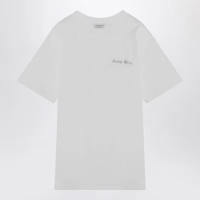 ANINE BING ANINE BING  T-SHIRT WALKER LYRICS IVORY