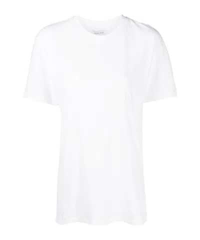 Anine Bing T-shirt With Round Neck And Short Sleeves In White