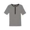 Anine Bing Alessia Striped Stretch-cotton T-shirt