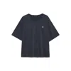 Anine Bing Rudy T-shirt In Black Cotton In Blue