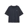 Anine Bing Rudy T-shirt In Black Cotton In Blue