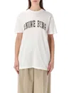 Anine Bing Ivory T-shirt With Leopard Logo Women In Multi