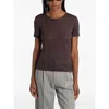Anine Bing Sylvie T-shirt In Brown Wool And Polyester In Brown