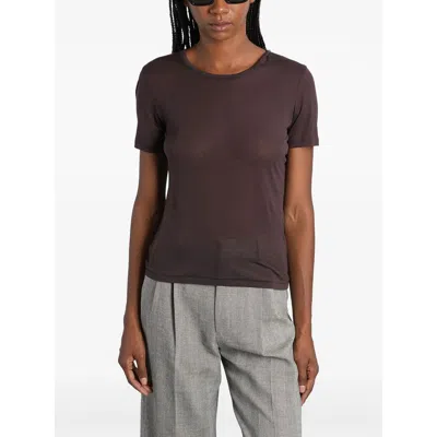 ANINE BING T SHIRTS BROWN