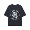 Anine Bing Avi Tee Collegiate Leopard In Washed Charcoal In Grey