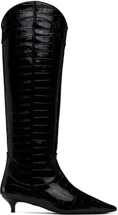 Anine Bing Tall Rae 40mm Crocodile-embossed Boots