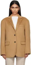 Anine Bing Quinn Single Breasted Blazer In Brown