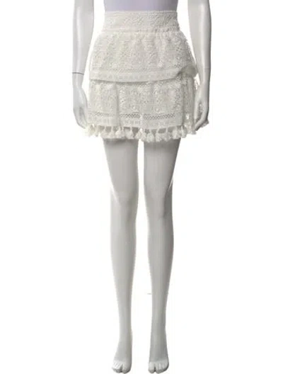 Pre-owned Anine Bing Tassel Accents Mini Skirt W/ Tags In White