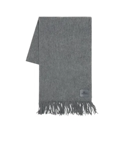 Anine Bing Tassel Wool Scarf In Gray