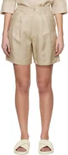 Anine Bing Taupe Carrie Shorts In Taupe