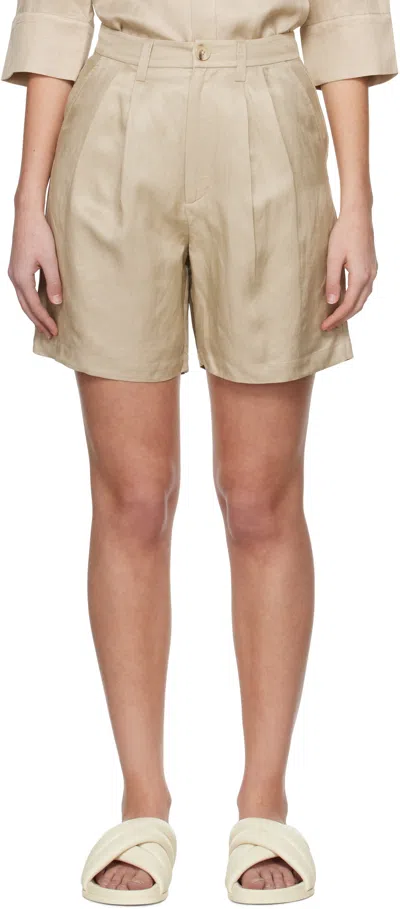 Anine Bing Taupe Carrie Shorts