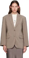 Anine Bing Taupe Quinn Blazer In Taupe