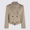 Anine Bing Waist Belted Double-breasted Epaulettes Lapels In Green