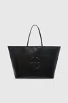 Anine Bing Large Rio Tote In Black Recycled Leather In Black