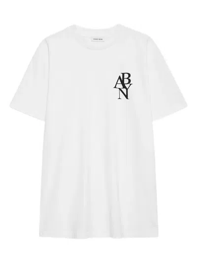 Anine Bing The Walker Short-sleeve T-shirt In White