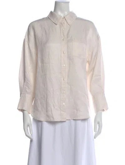 Pre-owned Anine Bing Three-quarter Sleeve Button-up Top In Black
