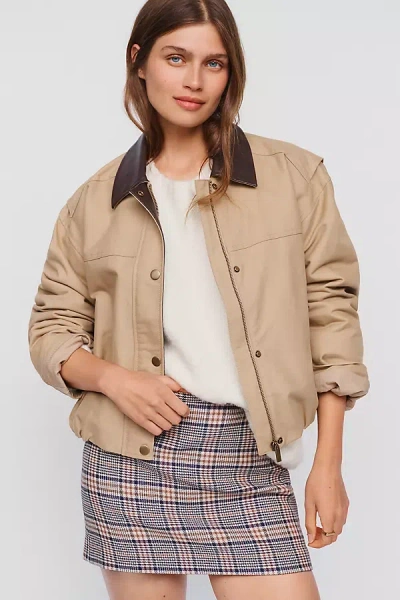 Anine Bing Tierra Mini Skirt In Neutral