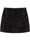 Anine Bing Tierra Sequin Embellished Mini Skirt In Black
