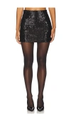 Anine Bing Tierra Sequin Embellished Mini Skirt In Black