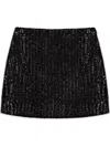 Anine Bing Tierra Sequin Embellished Mini Skirt In Black