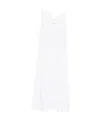 Anine Bing Flora Gathered Lyocell And Linen-blend Maxi Dress In White