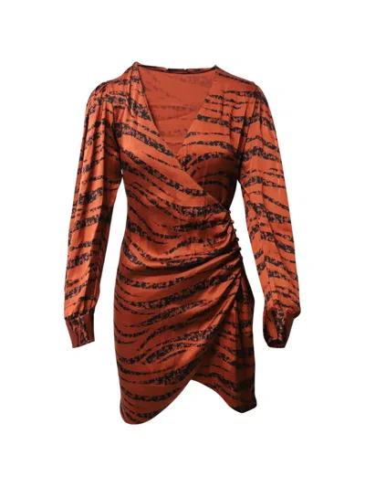 Pre-owned Anine Bing Tiger-print Mini Dress In Orange