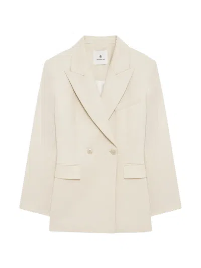 Anine Bing Tiphaine Double-breasted Blazer In Neutral