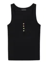 Anine Bing Alessia Scoop Neck Button Tank Top