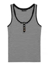 Anine Bing Alessia Tank Top In Black Cotton In Black
