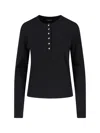 Anine Bing Striped Long Sleeve Tshirt In Black