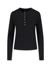 Anine Bing Striped Long Sleeve Tshirt In Black
