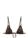Anine Bing Adjustable Strap Triangle Cup Leopard Print Bikini Top