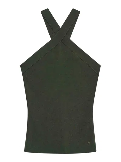 Anine Bing Brea Viscose Blend Knit Top In Green