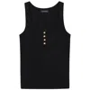 Anine Bing Alessia Scoop Neck Button Tank Top