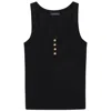 Anine Bing Alessia Scoop Neck Button Tank Top